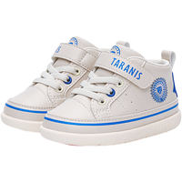 泰兰尼斯春季防滑软底学步鞋男宝宝女童小白鞋机能鞋 T01B2C2382  白/蓝 18码