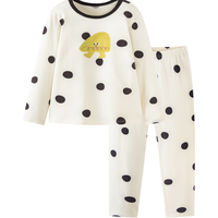 迷你巴拉【植物芯呼吸棉】男女童亲肤柔软家居服宝宝长款睡衣 白灰色调00312 120cm