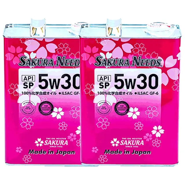 SAKURANEEDS樱花易道PAO+酯类全合成汽机油润滑油5W30 SP级双桶8L装日本