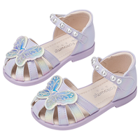 立体蝴蝶宝宝凉鞋24年夏季童鞋渐变包头软底凉鞋女童宝宝学步鞋