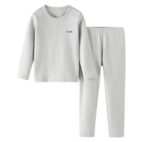 马骑顿 MQD童装棉棉绒儿童保暖内衣套装秋冬男童睡衣女童宝宝秋衣秋裤棉毛衫 浅灰0521 150cm 150/75