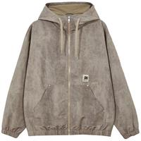 杰克·琼斯(JACK&JONES)秋宽松时尚简约字母贴布装饰抽绳连帽夹克外套上衣男装224321038 E11 卡其色 175/96A/M