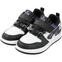 江博士秋季简约拼色板鞋 男女儿童学步鞋 时尚休闲儿童运动鞋 黑/米 30码 脚长约18.2-18.8