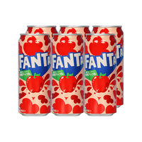 可口可乐（Coca-Cola）芬达芳醇苹果味500ml*6瓶 碳酸饮料整箱 铝罐装 饮品