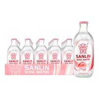 三麟苏打水无糖气泡水白桃味苏打水335ml*24瓶整箱1件装