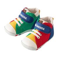 MIKIHOUSE学步鞋婴儿鞋子男婴幼儿学步鞋抗菌彩虹拼色童鞋日本制