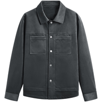 GXG男装  绒面质感时尚夹克男外套 24秋季G24X213057 灰色 185/XXL