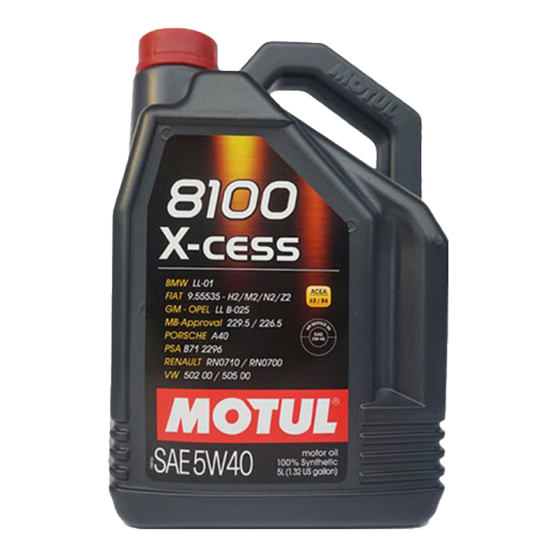 摩特(Motul) 8100和300V系列  欧洲 汽车全合成机油  1瓶装 CESS 5W40 5L SN级
