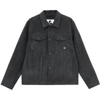 杰克·琼斯(JACK&JONES)外套男年春秋仿麂皮上衣翻领夹克男轻商务休闲外套男装衣服高档 E44 黑砂色 170/92A/S