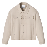 GXG男装 肌理面料休闲夹克外套男简约高级感夹克外套 24秋季 米白 170/M