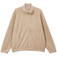 杰克·琼斯(JACK&JONES)男装秋冬宽松立领刺绣简约纯色立领夹克男士摇粒绒外套男抗静电 E11 沙棕色 165/88A/XS