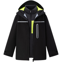 波司登（BOSIDENG）秋季新户外三合一男女儿童90绒防水防风透气防护外套T40132320 黑色8056 140/64