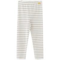 papa爬爬秋季儿童套装长袖上衣打底裤波波绒保暖 米白-小高领 100cm