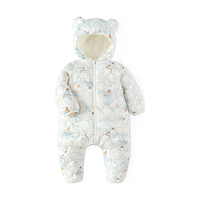 巴拉巴拉婴儿连体衣轻薄羽绒服男童女童宝宝2024冬装抱衣爬服 白蓝色调00318 90cm