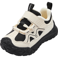 巴拉巴拉宝宝学步鞋男童女童稳步鞋防滑2024秋冬加绒保暖鞋子 白黑色调00319 26码