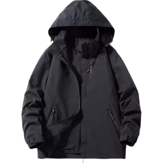 啄木鸟 冲锋衣 男款黑色2XL