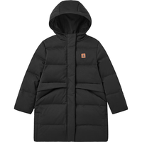 YeeHoO英氏童装羽绒服外套冬季加厚中长款羽绒服保暖中大童防风2024 黑色 160cm-充绒量142g