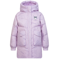波司登（BOSIDENG）秋冬新羽绒服女童90绒酷洛米联名5A抗菌中长保暖外套T40143902 魔法星球紫9BE1 120/60
