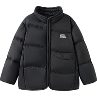 巴拉巴拉童装儿童羽绒服男童外套女童面包服2024冬装保暖立领外套时尚 黑色90001-灰鸭绒 100cm