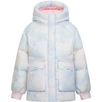 波司登秋冬新羽绒服女童90绒大耳狗联名5A抗菌连帽保暖外套T40143206 欢乐旅行9BE5 140/64