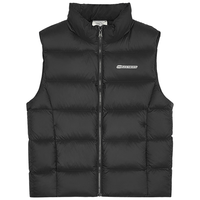 斯凯奇 儿童轻薄三防羽绒背心秋冬季男女童外套羽绒马甲L424K080 碳黑/0018 150cm