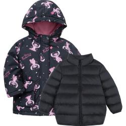 巴拉巴拉 童装女童羽绒服小童宝宝秋冬儿童外套一衣三穿