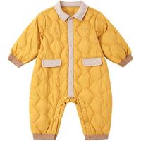 YeeHoO英氏婴儿衣服秋冬白鸭绒连体羽绒服保暖连体衣024 复古中黄【85%白鸭绒】 66cm-充绒量29g-3-6个月