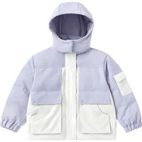 YeeHoO英氏儿童羽绒服冬季保暖连帽羽绒外套中大童防寒羽绒服2024 香芋紫 130cm-充绒量73g