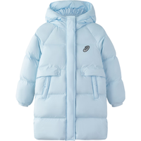 亚瑟士 童装女童三防中长款羽绒服加厚保暖防水