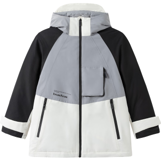 巴拉巴拉 男童童装冬季中长款羽绒服2024中大童儿童保暖外套潮 灰色调00422（白鸭绒）