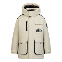 波司登极寒90绒羽绒服5A抗菌儿童连帽百搭保暖防风外套T40142317 燕麦色7185 160/80