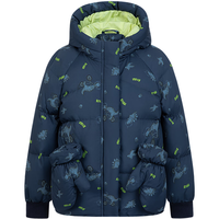 波司登（BOSIDENG）冬羽绒服男女儿童5A抗菌三防90绒印花短款保暖连帽外套T40143170 欢乐恐龙蓝9BV8 105/52