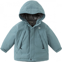 戴维贝拉（DAVE＆BELLA）冬装儿童工装外套女童连帽上衣小童羽绒服男宝宝衣服秋冬童装 烟蓝色 160cm（身高150-160cm）