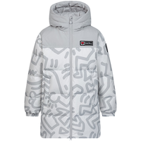 波司登90绒羽绒服5A抗菌男女儿童百搭连帽防风秋冬外套T40142570 白灰涂鸦线条9BX3 150/72