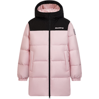 波司登90绒羽绒服5A抗菌男女儿童百搭连帽防风秋冬外套T40142570 冰原粉1753 150/72