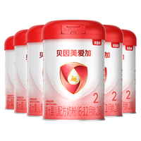 贝因美 爱加较大婴儿配方奶粉2段6-12个月 含乳铁蛋白+Fe+核苷酸+益生元 2段 800g 6罐