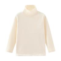 马骑顿 MQD童装打底衫高领棉棉绒保暖上衣男童秋冬中大童内衣单件儿童秋衣 米白（单件上衣）中领 150cm 150/75