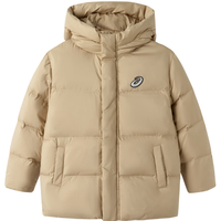 asics/亚瑟士童装冬季羽绒服短款特氟龙三防羽绒外套2024年 207卡其色 130cm
