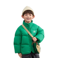 巴拉巴拉童装儿童羽绒服男童女童面包服2024冬装立领外套印花208424107240 深绿40755 120cm
