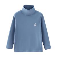 马骑顿 MQD童装打底衫高领棉棉绒保暖上衣男童秋冬中大童内衣单件儿童秋衣 午夜蓝（单件上衣） 150cm 150/75