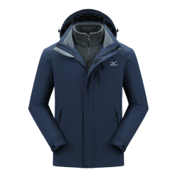 美津浓 户外夹克男女登山服防风三合一两件套外套