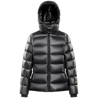 高梵黑金儿童鹅绒服4.0黑金小女王系列女童中厚收腰款连帽羽绒服 黑色 140cm