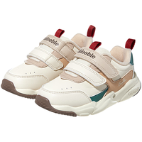 基诺浦2024冬季男女儿童软底舒适学步鞋 1-5岁潮流百搭宝宝机能鞋GY1662 象牙白/烟雾棕/学院绿 160mm 脚长15.6-16.5cm