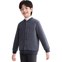红豆(Hodo)儿童单件保暖上衣加厚男女童棉袄开衫夹棉校服内搭保暖 男童深藏青 140cm