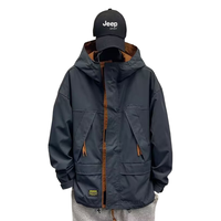 JEEP SPIRIT吉普夹克男士秋季冲锋防风衣工装外套休闲上衣服 灰色 XL