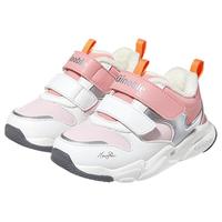 基诺浦儿童学步鞋 2024冬季加绒加厚棉鞋男女 软底潮流机能鞋GY1660 粉色/亮白/银色 160mm 脚长15.6-16.5cm