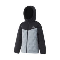 李宁 LI-NING童装儿童短羽绒服男女小大童运动生活系列85%鸭绒羽绒外套YYMU099 间灰色-4 140