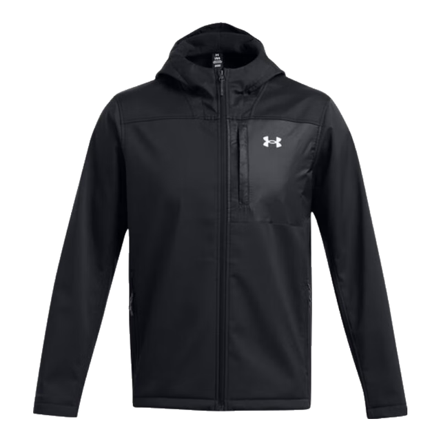 安德玛 UNDERARMOUR）ColdGear Infrared Shield男子拒水防风保暖连帽运动夹克1371587 黑色002