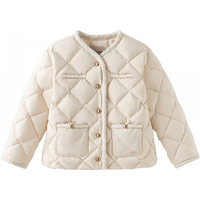 戴维贝拉（DAVE＆BELLA）儿童外套小香风短款女童羽绒服三防中大童上衣小孩子外衣冬装新款 雪梨白【现货】 120 cm（建议身高110-120cm）