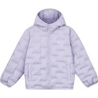 鸿星尔克童装儿童羽绒服男童女童纯色羽绒服24年冬季简约保暖羽绒外套 浅粉紫 165cm
